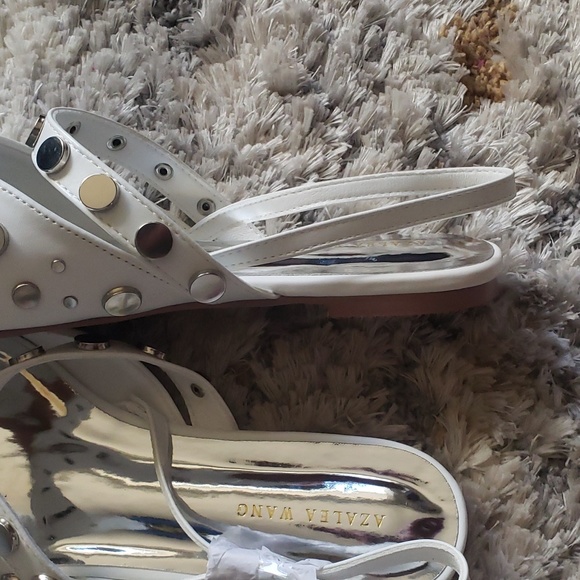 Silver Embellished Flat in White - Picture 7 of 7